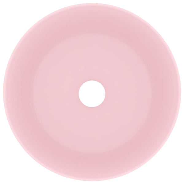 Ylellinen pesuallas pyöreä matta pinkki 40x15 cm keraamiikka