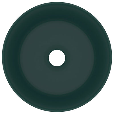 Ylellinen pesuallas pyöreä matta tummanvihreä 40x15 cm keraami