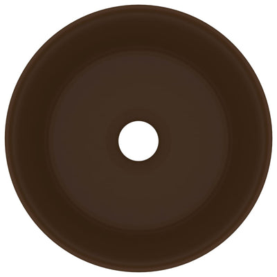 Ylellinen pesuallas pyöreä matta tummanruskea 40x15 cm keraami