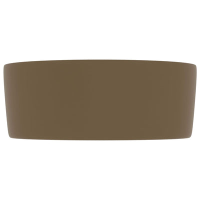 Ylellinen pesuallas pyöreä matta kerma 40x15 cm keraamiikka