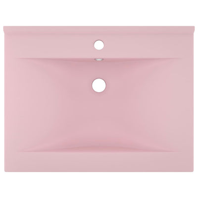 Ylellinen pesuallas hanareiällä matta pinkki 60x46 cm keraami