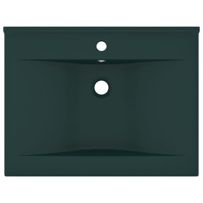Ylellinen pesuallas hanareiällä tummanvihreä 60x46 cm keraami