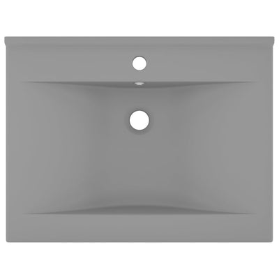 Ylellinen pesuallas hanareiällä vaaleanharmaa 60x46 cm keraami