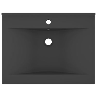 Ylellinen pesuallas hanareiällä tummanharmaa 60x46 cm keraami