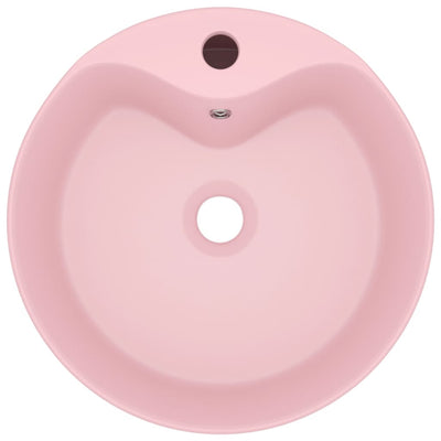 Ylellinen pesuallas ylivuodolla mattapinkki 36x13 cm keraaminen