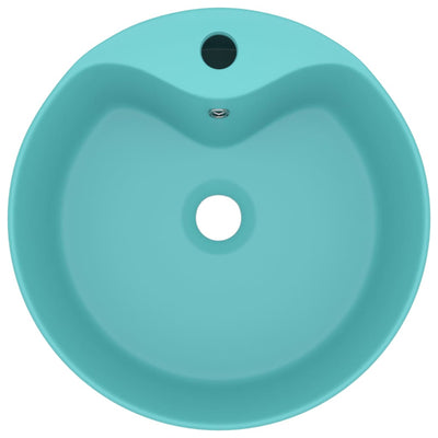 Ylellinen pesuallas ylivuodolla mattavihreä 36x13 cm keraaminen