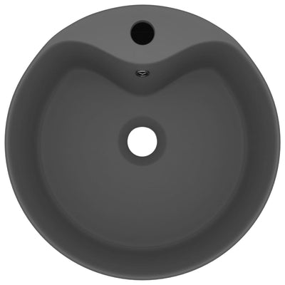 Ylellinen pesuallas ylivuodolla tummanharm. 36x13cm keraaminen