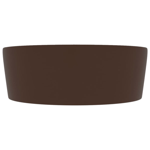 Tummanruskea ylellinen pesuallas ylivuodolla Egerica 36x13cm (keraaminen)