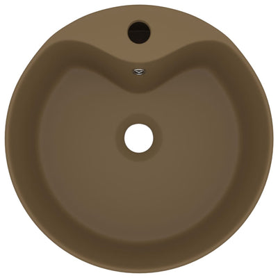 Ylellinen pesuallas ylivuodolla mattakerma 36x13 cm keraaminen