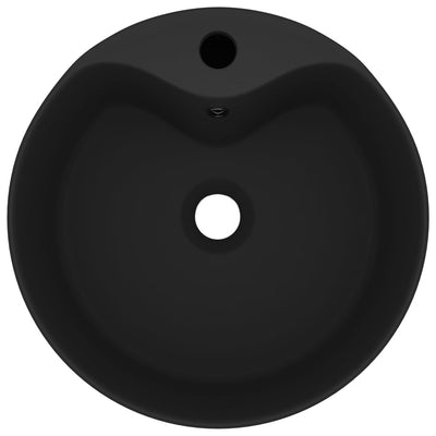 Ylellinen pesuallas ylivuodolla mattamusta 36x13 cm keraamine