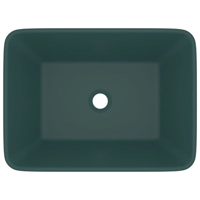 Ylellinen pesuallas matta tummanvihreä 41x30x12 cm keraaminen