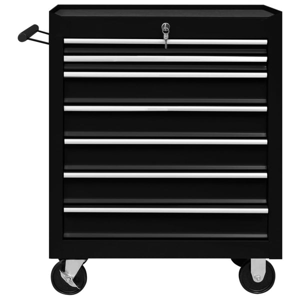 Musta työkalukärry Blank (7 laatikolla)