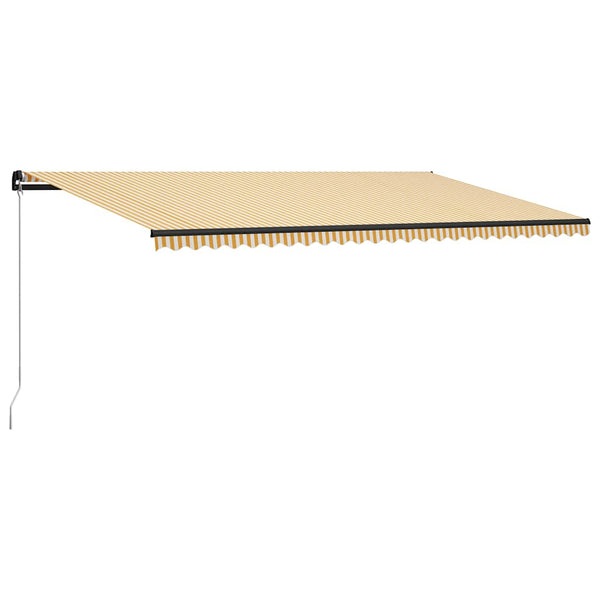Käsin sisäänkelattava markiisi LEDillä 600x300cm keltavalkoinen