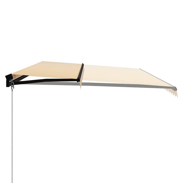 Käsin sisäänkelattava markiisi LEDillä 600x300cm keltavalkoinen