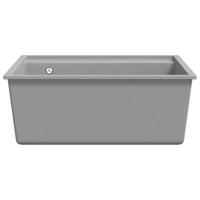 Harmaa keittiön tiskiallas ylivuotoreiällä Aleksi (graniitti)