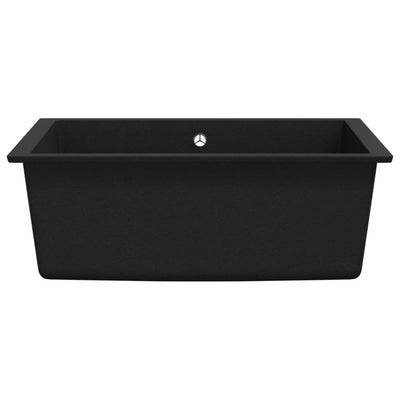 Musta keittiön tiskiallas ylivuotoreiällä Savioli (graniitti)