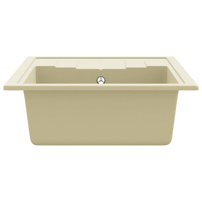 Keittiön tiskiallas ylivuotoreiällä ovaali beige graniitti