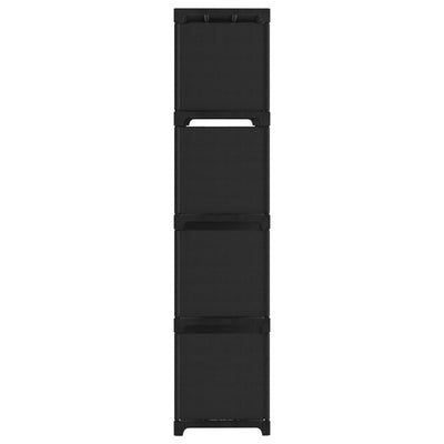 12 kuution esittelyhylly musta 103x30x141 cm kangas