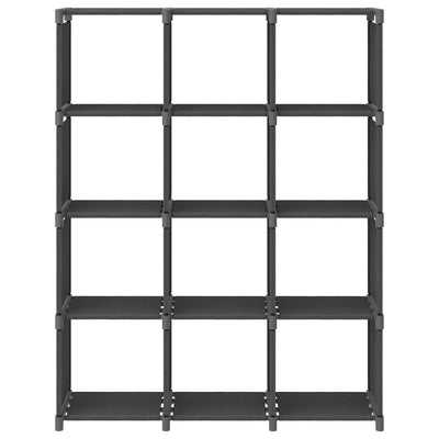 Harmaa esittelyhylly Francel 103x30x141cm (12 kuution, kangas)