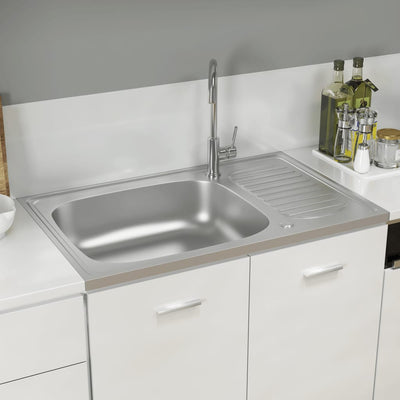 Tiskiallas viemärisarjalla hopea 800x500x155 mm ruostum. teräs