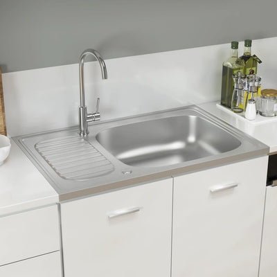 Tiskiallas viemärisarjalla hopea 800x500x155 mm ruostum. teräs