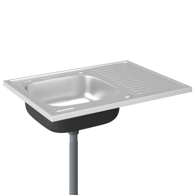 Tiskiallas viemärisarjalla hopea 800x600x155 mm ruostum. teräs