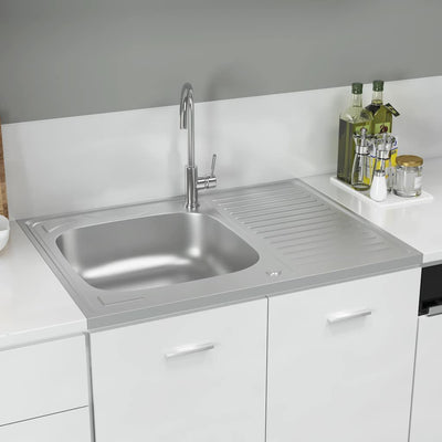 Tiskiallas viemärisarjalla hopea 800x600x155 mm ruostum. teräs