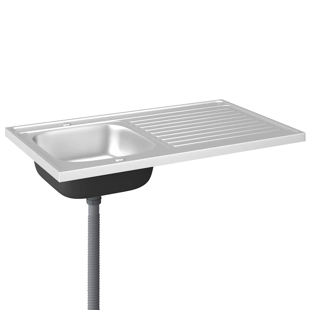 Tiskiallas viemärisarjalla hopea 1000x600x155 mm ruostum. teräs