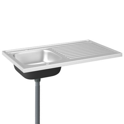 Tiskiallas viemärisarjalla hopea 1000x600x155 mm ruostum. teräs