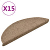 Itsekiinnittyvät porrasmatot 15 kpl kerma 56x17x3 cm neulahuopa