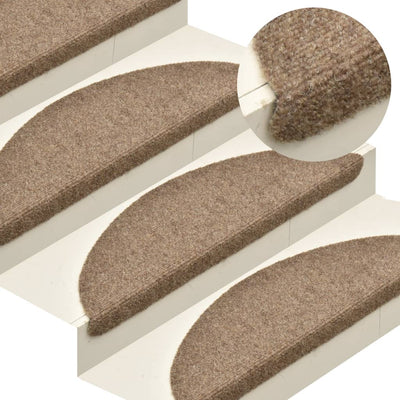 Itsekiinnittyvät porrasmatot 15 kpl kerma 56x17x3 cm neulahuopa