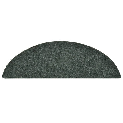 Itsekiinnittyvät porrasmatot 15 kpl vihreä 56x17x3cm neulahuopa