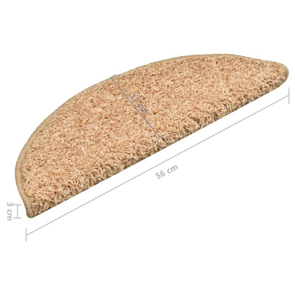 Portaiden matot 15 kpl 56x17x3 cm kultainen puolipyöreä