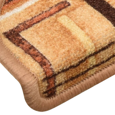 Itsekiinnittyvät porrasmatot 15 kpl beige 65x21x4 cm