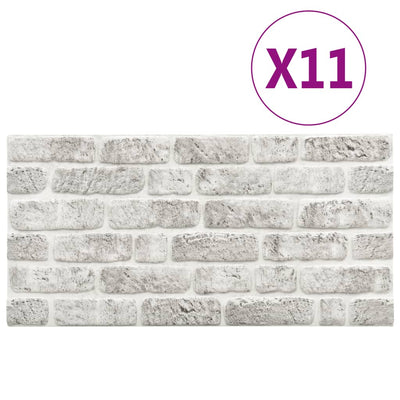 3D-seinäpaneelit vaaleanharmaa tiilikuvio 11 kpl EPS