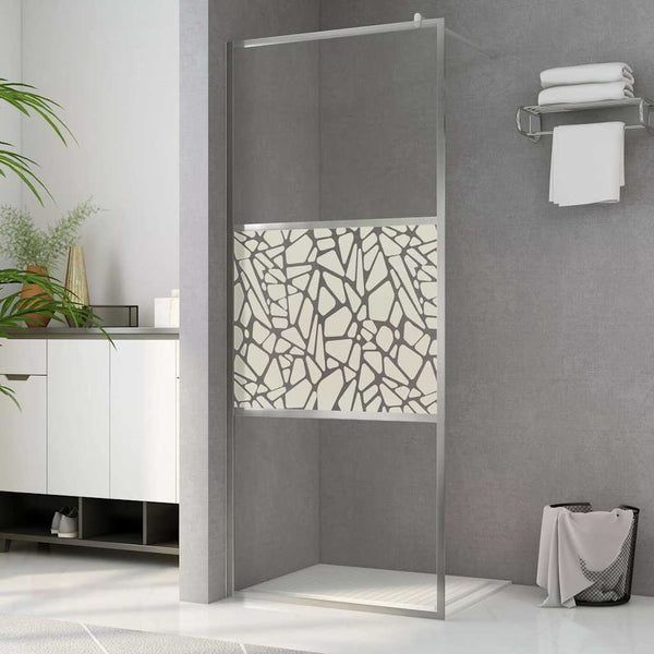 Walk-in suihkun seinäke ESG-lasi kivikuvioinnilla 80x195 cm