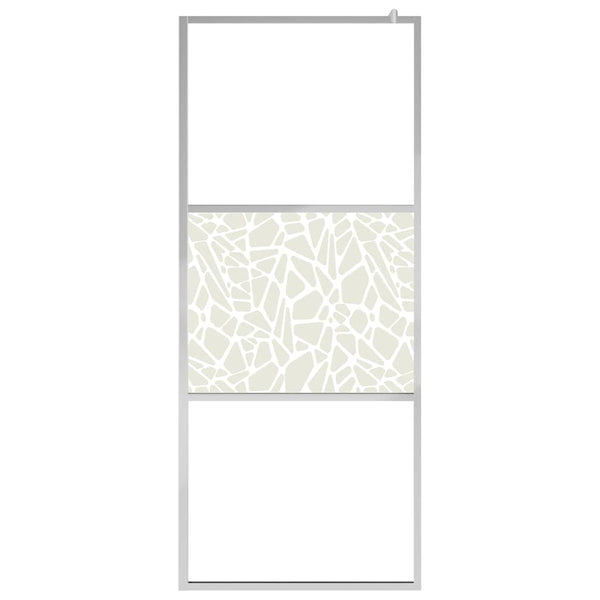 Walk-in suihkun seinäke ESG-lasi kivikuvioinnilla 140x195 cm