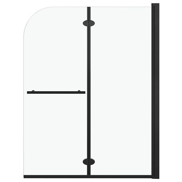 Taittuva suihkukaappi 2 paneelia ESG 95x140 cm musta