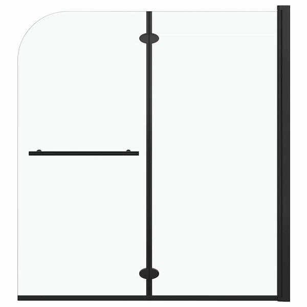 Taittuva suihkukaappi 2 paneelia ESG 120x140 cm musta