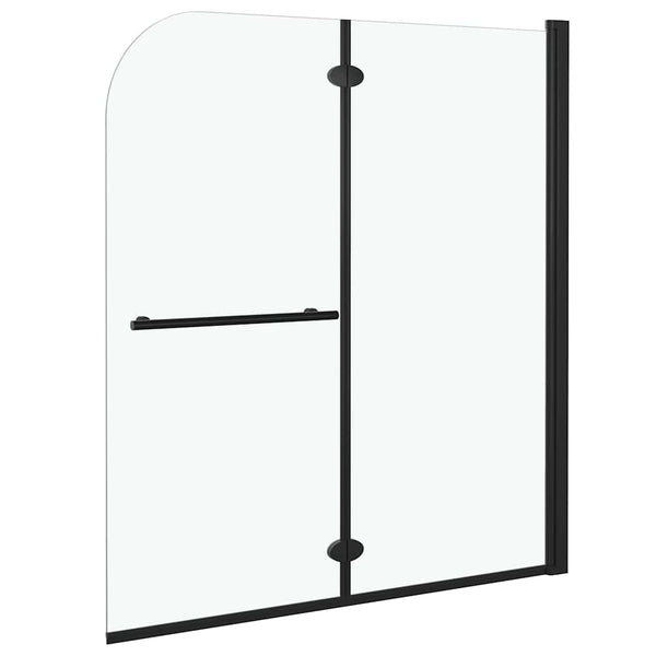 Taittuva suihkukaappi 2 paneelia ESG 120x140 cm musta