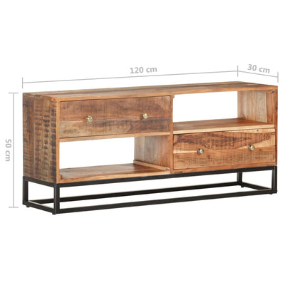 TV-taso 120x30x50 cm karkea akaasiapuu