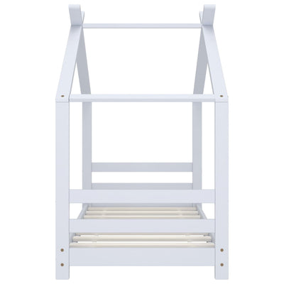 Valkoinen lasten sängynrunko Kamilah 70x140cm (mänty)