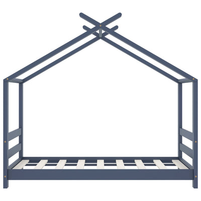 Harmaa lasten sängynrunko Kamilah 70x140cm (mänty)
