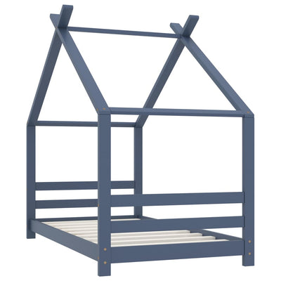 Harmaa lasten sängynrunko Kamilah 80x160cm (mänty)