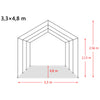 Irrotettava karjateltta PVC 550 g/m² 3,3x4,8 m tummanvihreä