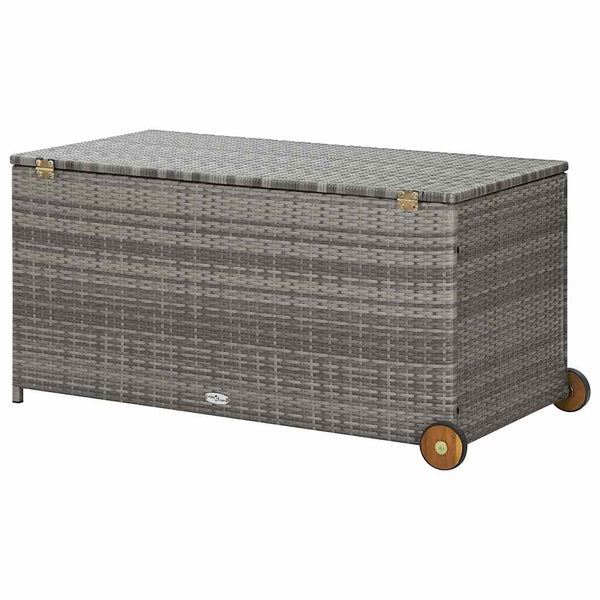 Harmaa puutarhan säilytyslaatikko Marsiliean 120x65x61cm (polyrottinki)