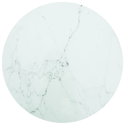Pöytälevy valkoinen Ø60x0,8 cm karkaistu lasi marmorikuvio
