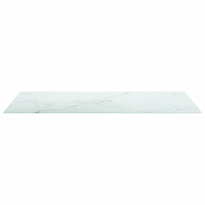 Pöytälevy valkoinen 100x50 cm 6 mm karkaistu lasi marmorikuvio
