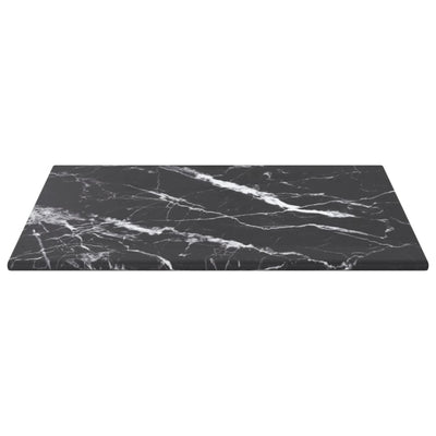 Pöytälevy musta 30x30 cm 6 mm karkaistu lasi marmorikuvio
