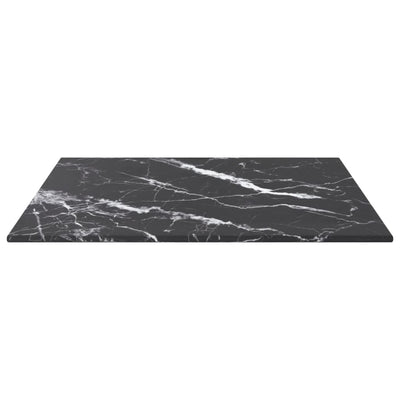 Pöytälevy musta 40x40 cm 6 mm karkaistu lasi marmorikuvio